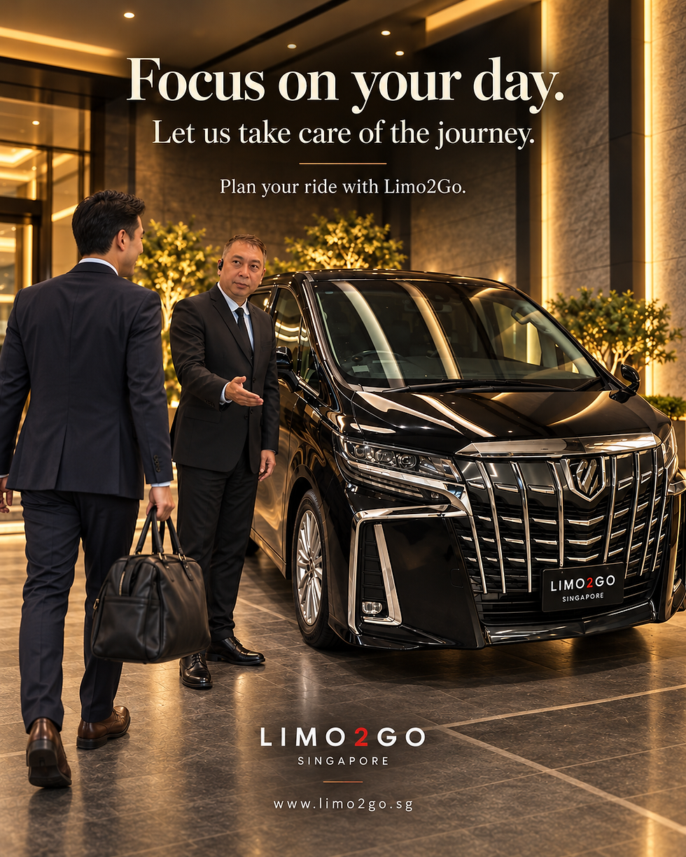 Chauffeur welcoming a traveller carrying a black bag beside a Toyota Alphard at a hotel entrance.