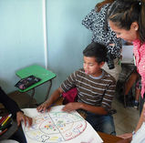 Showing founder, Jennie, their art!