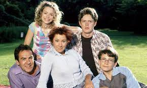 The My Family cast: Ben Harper (Robert Lindsay); Janey Harper (Daniela Denby-Ashe); Susan Harper (Zoe Wanamaker); Nick Harper (Kris Marshall) and Michael Harper (Gabriel Thompson)