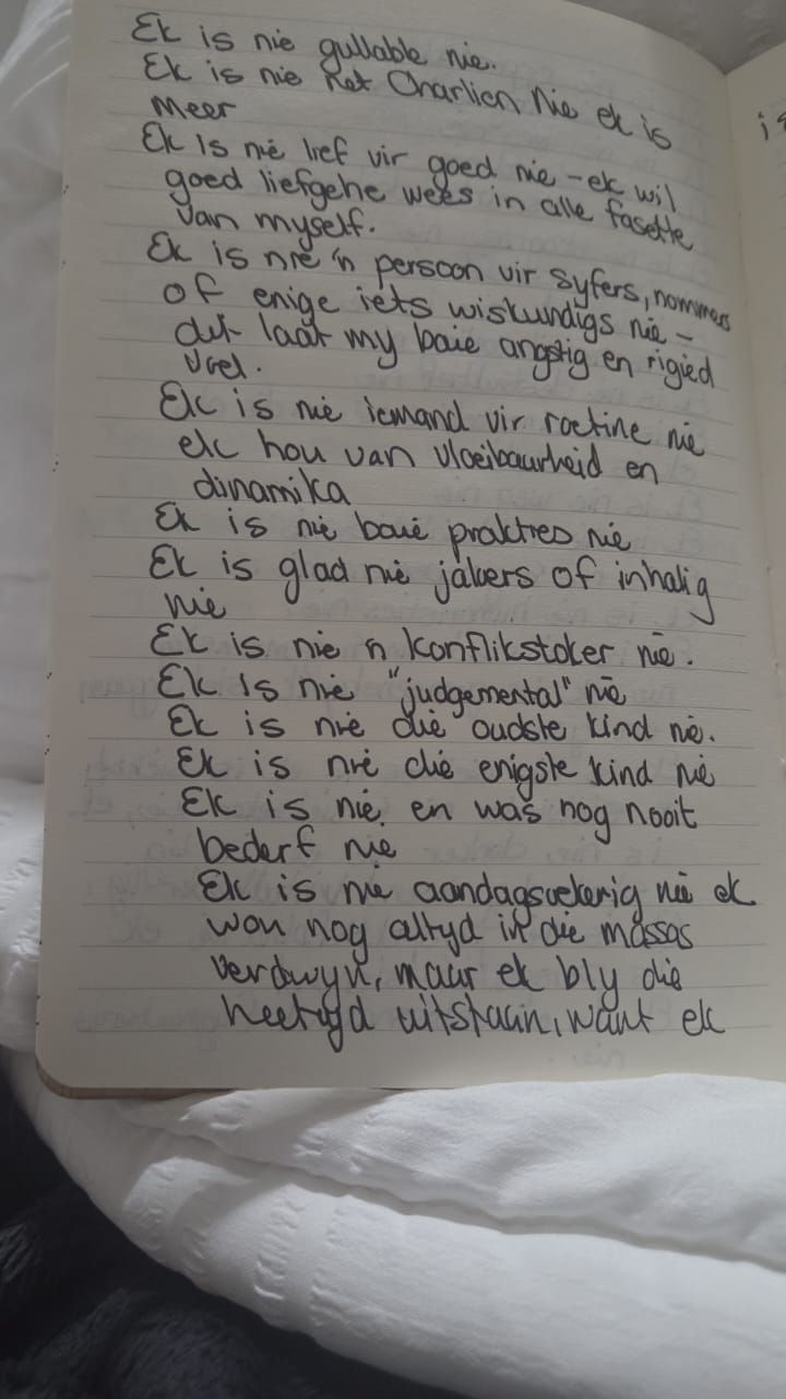 Gebruik hierdie foto uit my eie joernaal, liewe leser, as inspirasie vir jou eie reis. 