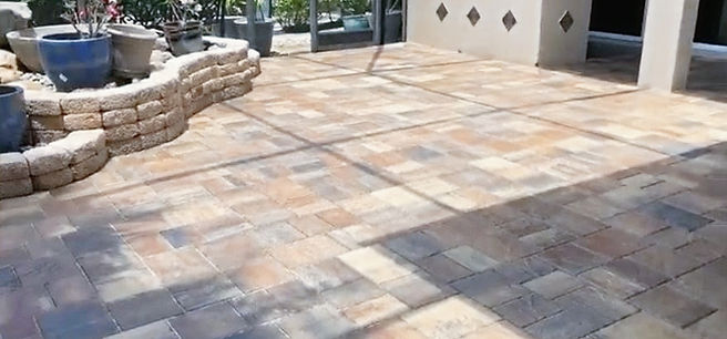 pavers that have been sanded and sealed on a patio