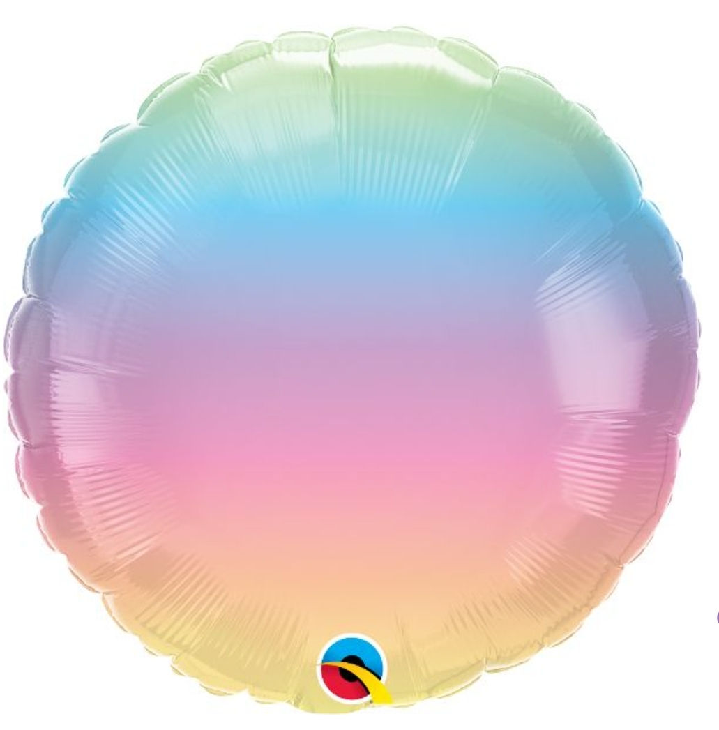 18" Helium Filled Pastel Ombre Circle