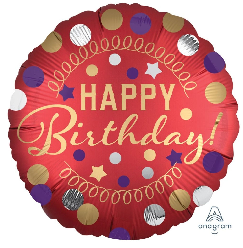 18" Helium Filled Birthday Red Satin Party