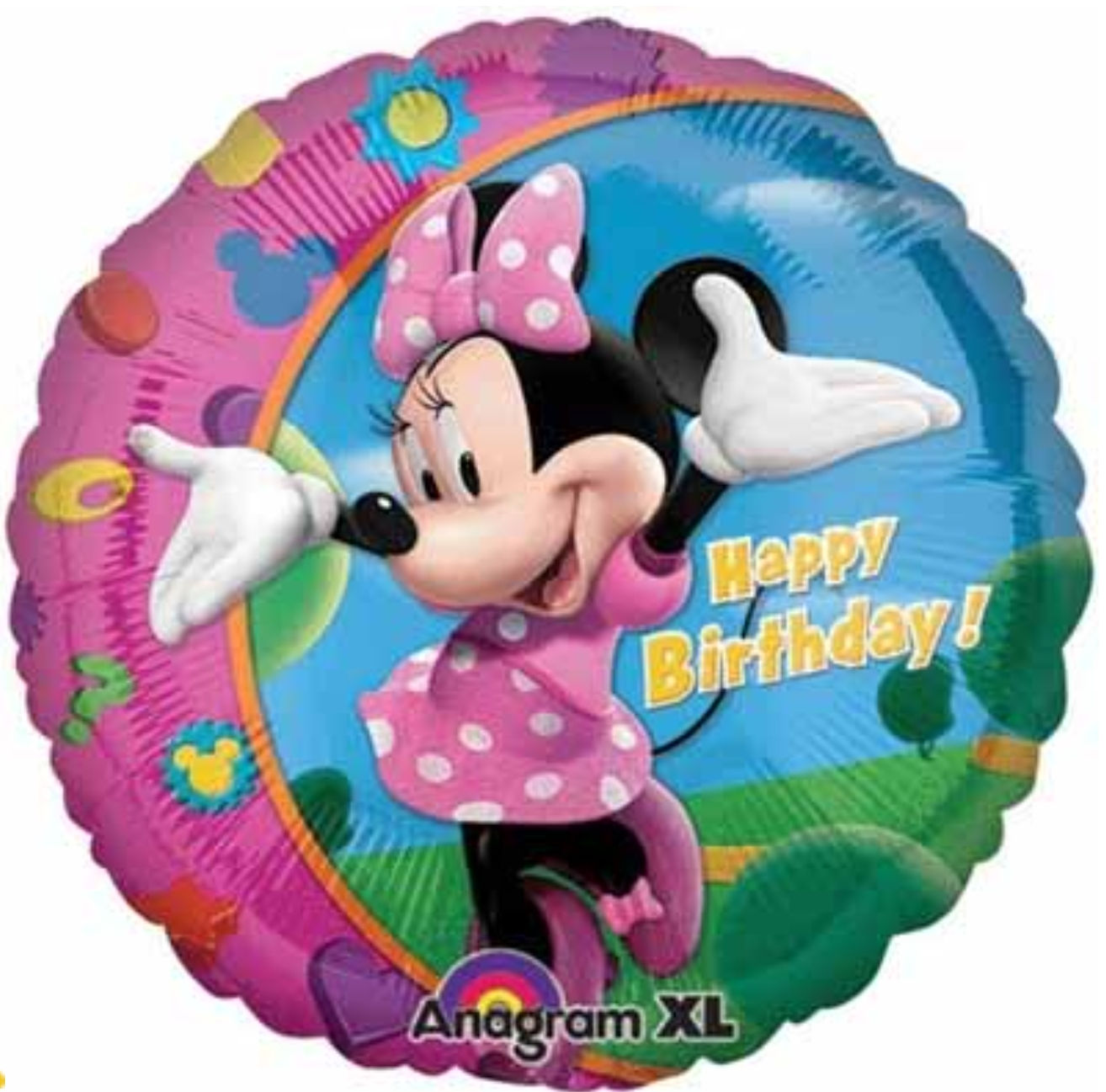 18" Helium Filled Birthday Minnie Mouse