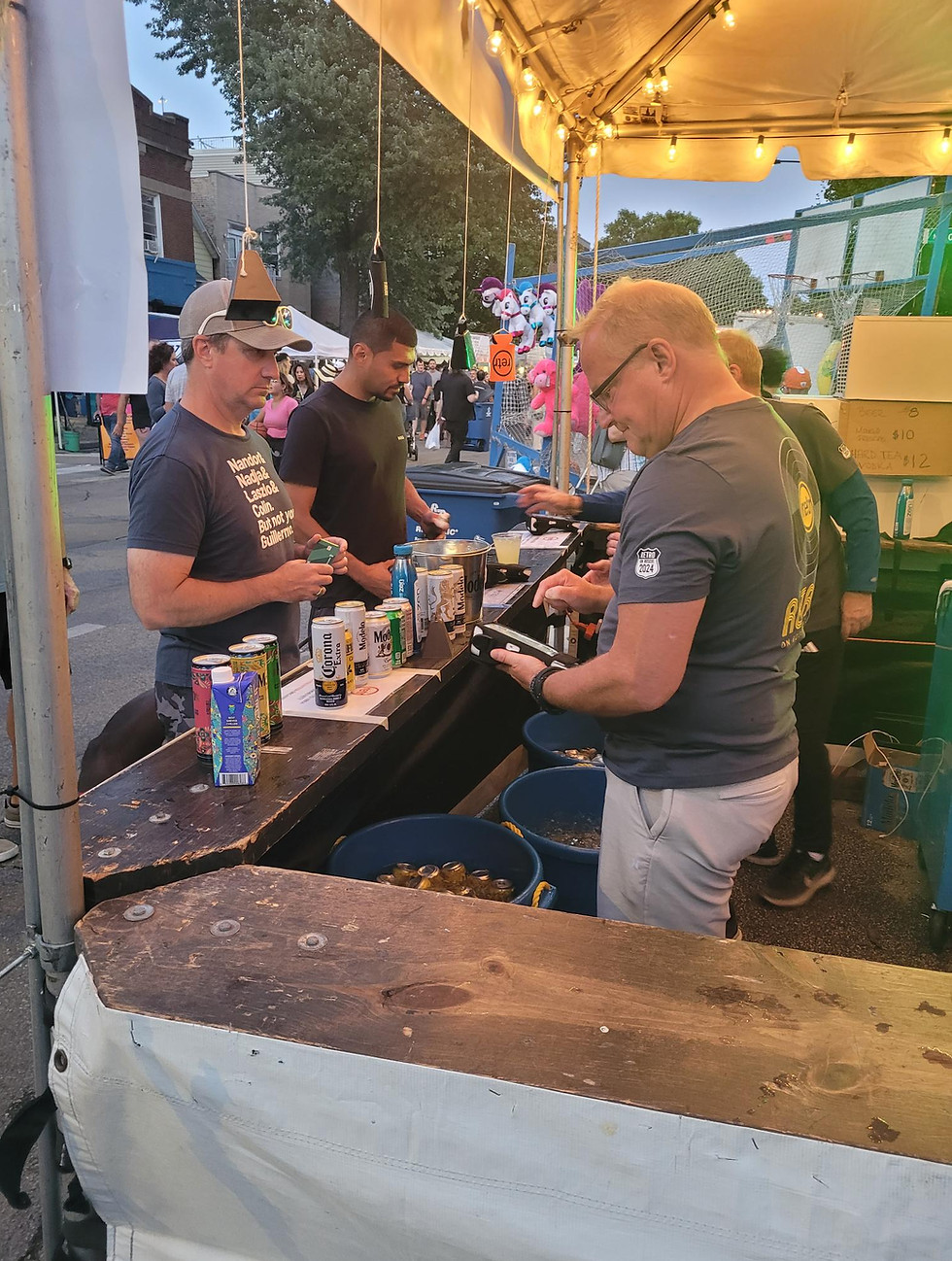 Person Checking Out at Chicago Festival with Payment Processing