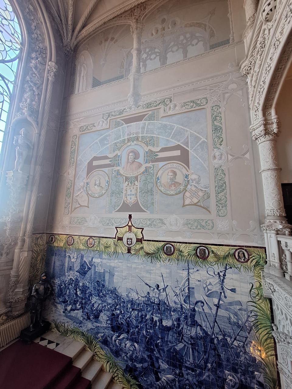 Bussaco Palace Hotel stairway and murals