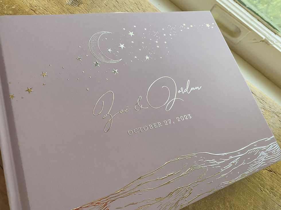 Thumbnail: Celestial Moon & Stars Wedding Guest Book