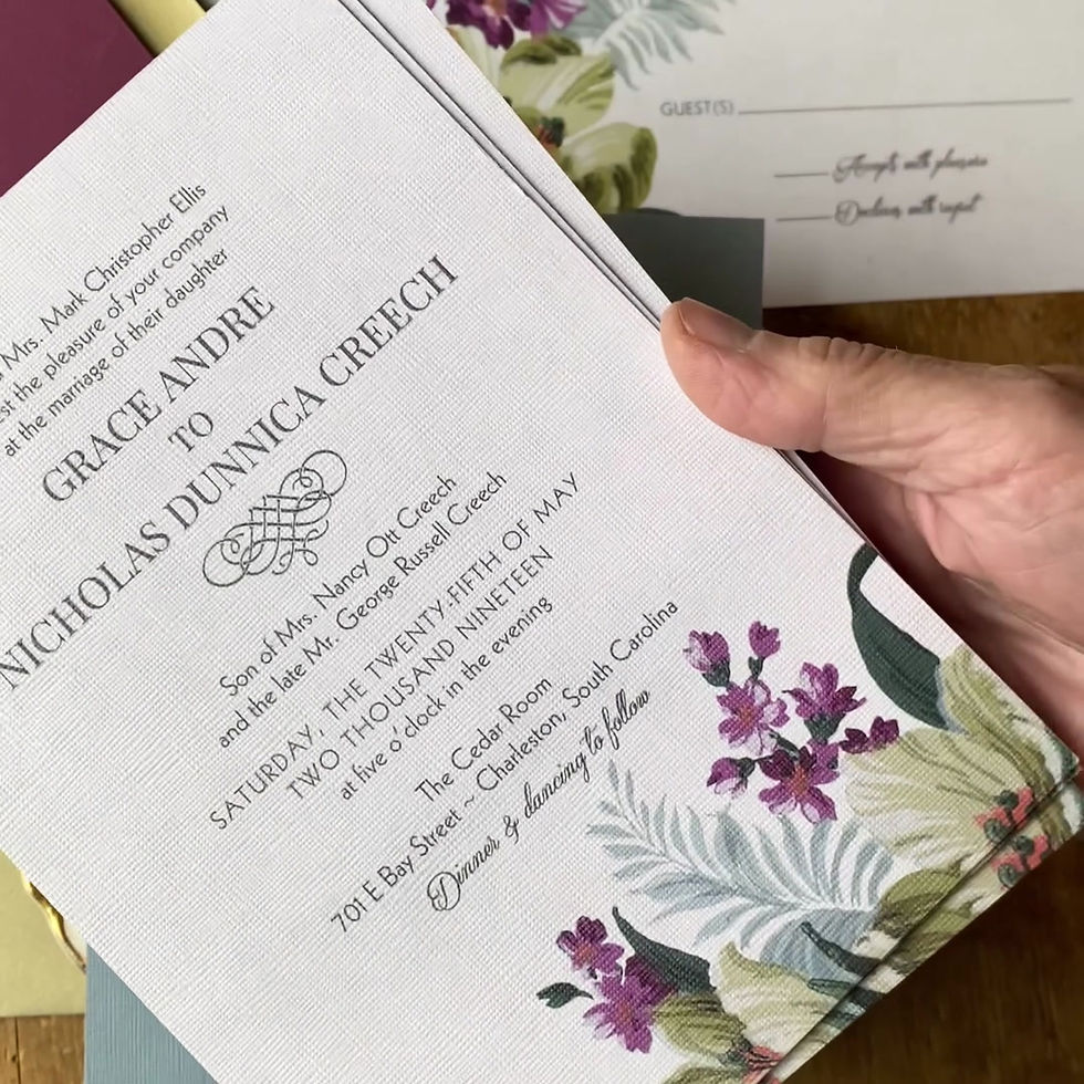 Thumbnail: Vintage Lilac Garden Wedding Invitations