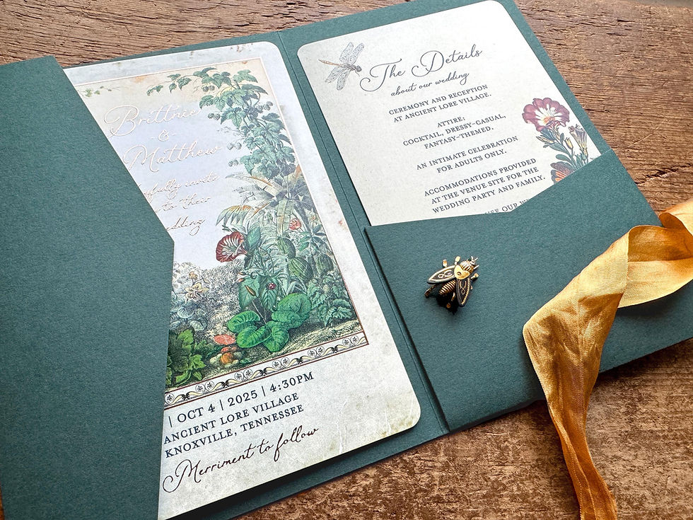 Thumbnail: woodland wedding invitations, boho wedding stationery, wedding invites, greenery, sage, orange wedding invitations