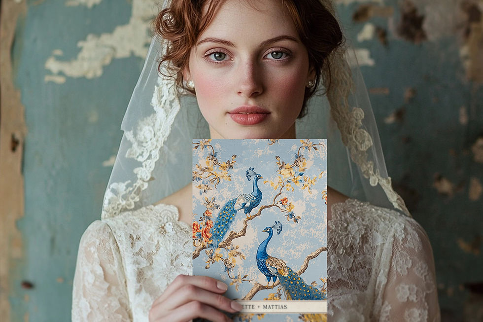 Thumbnail: jewel tone peacock wedding invitations