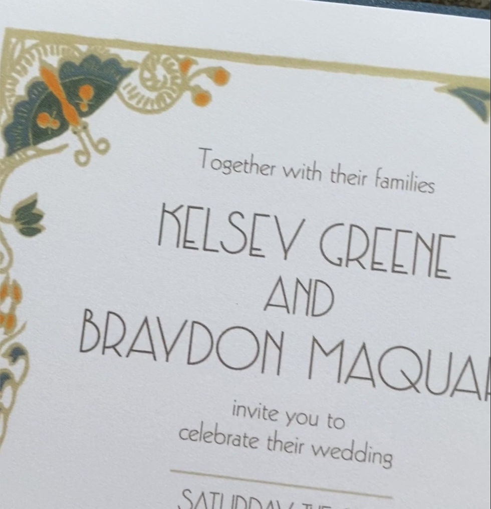 Thumbnail: tealgreen jade vintage floral wedding invitations art deco gatsby