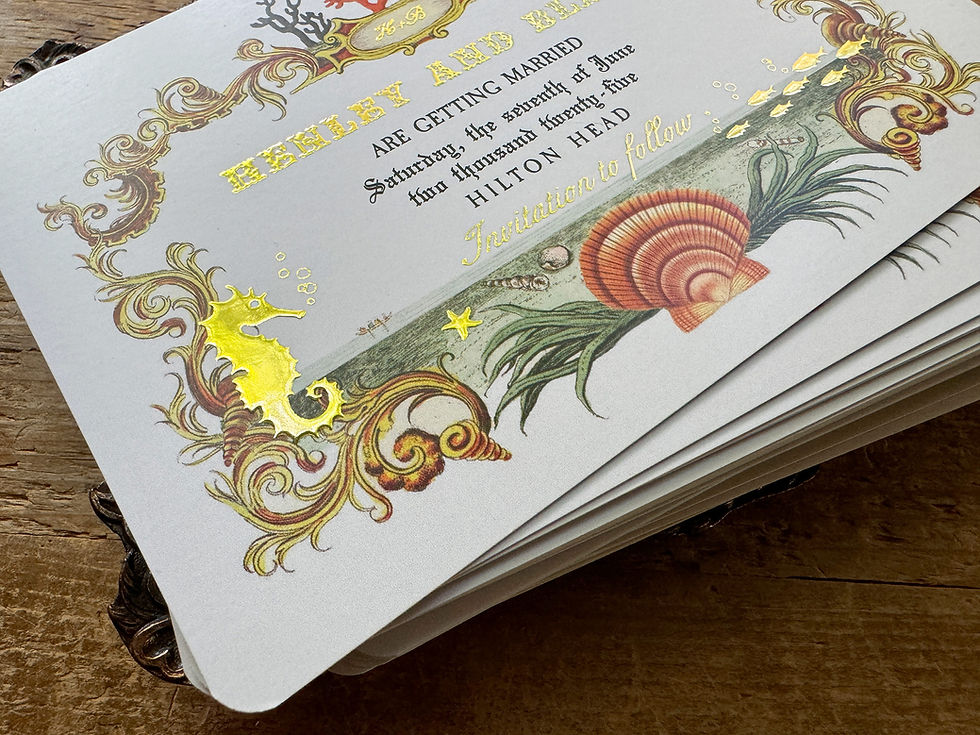 Thumbnail: tropical wedding save the dates ocean beach
