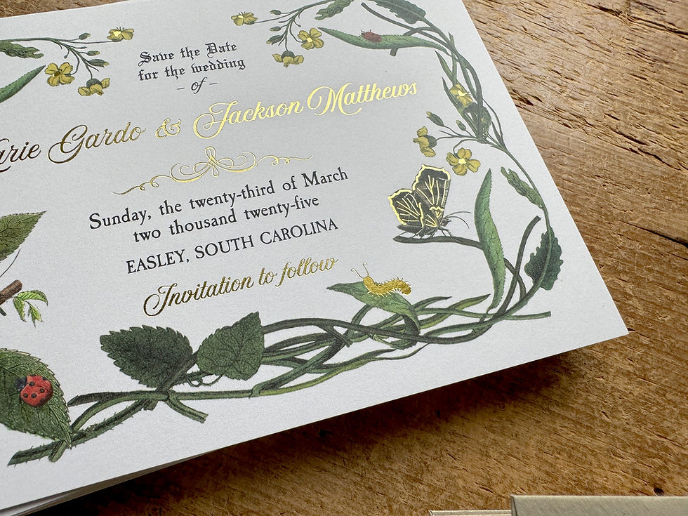 Thumbnail: Vintage Botanical Rustic Wedding Invitations - Flights of Fancy
