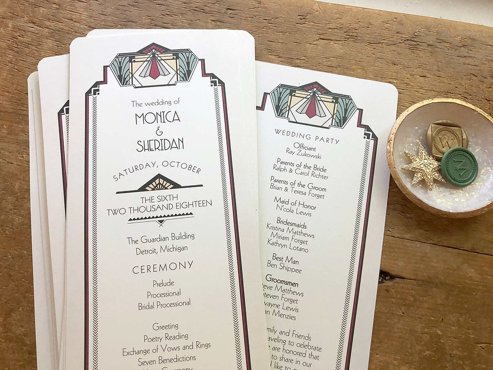 Thumbnail: Art Deco Wedding Invitations - The Eastern