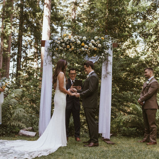fairy tale wedding arch woods forest