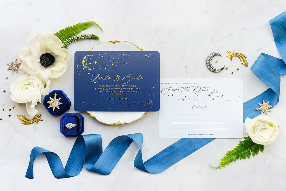 Thumbnail: Vintage Celestial Starry Night Celestial Invitations