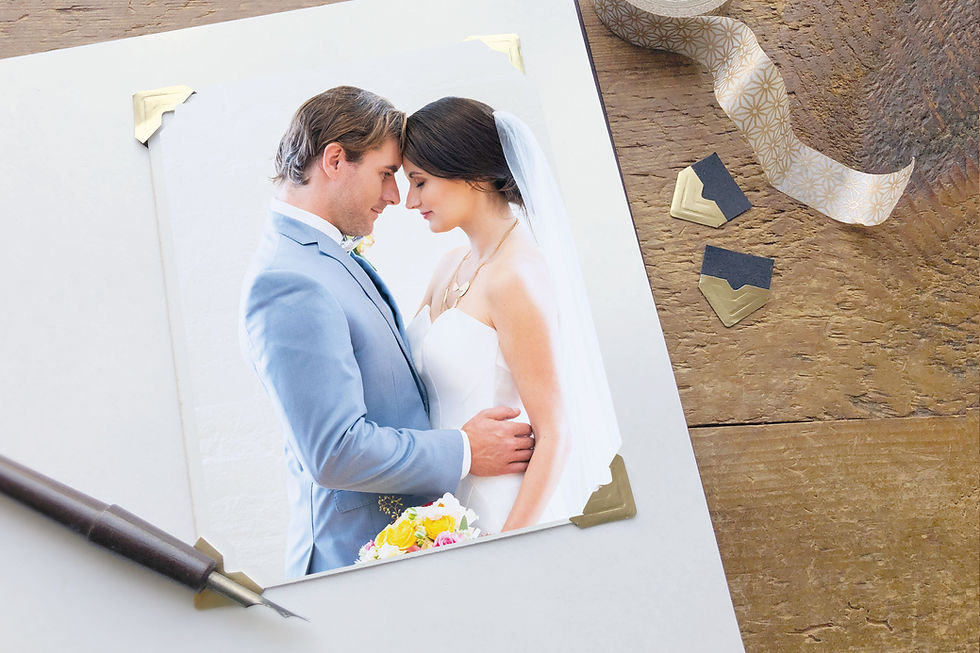 Thumbnail: gold wedding guest book photo album polaroid guestbook reception table