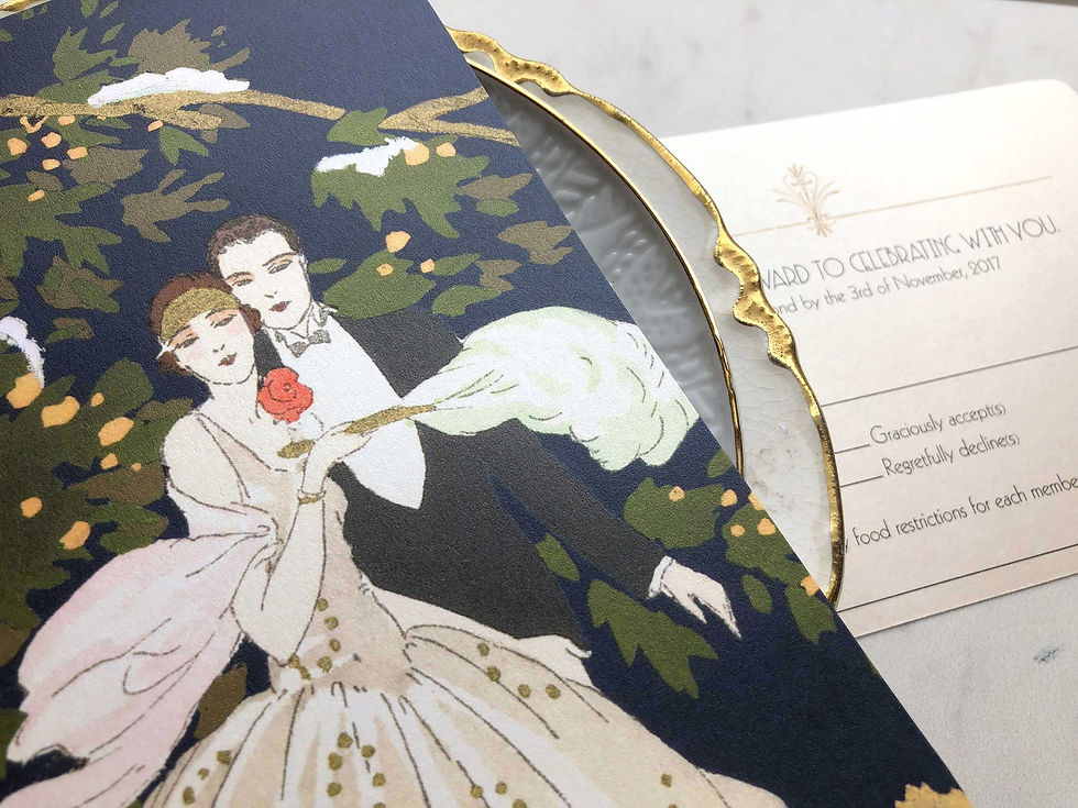 Thumbnail: Great Gatsby Wedding Invitations - The Plume