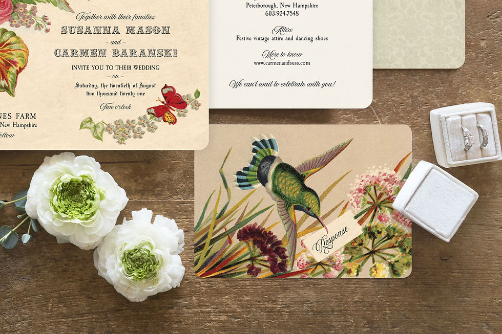 Thumbnail: Victorian Rose Boho Wedding Invitations