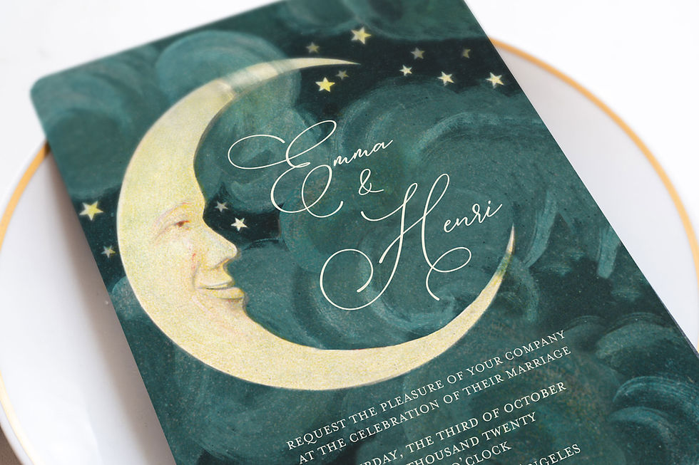Thumbnail: moon stars wedding invitations stationery