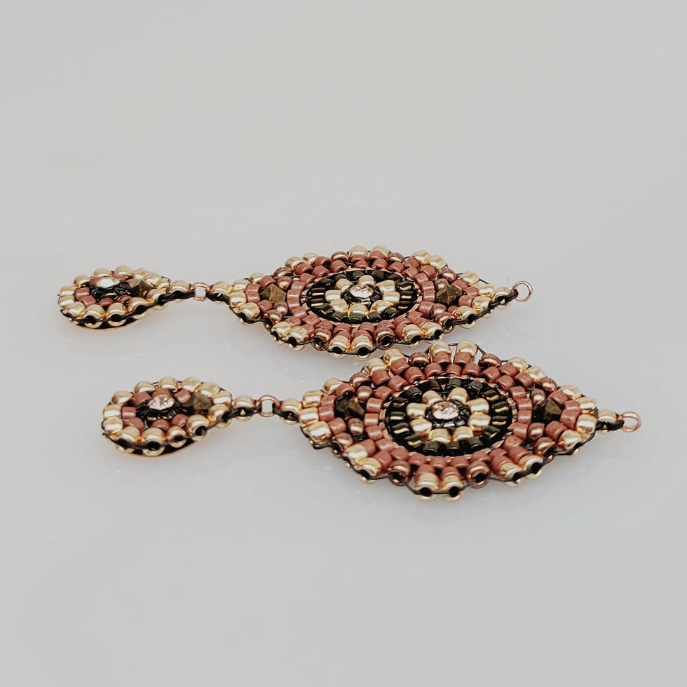 Miniaturbild: Ohrringe Keinblatt mini, caramell, rosegold