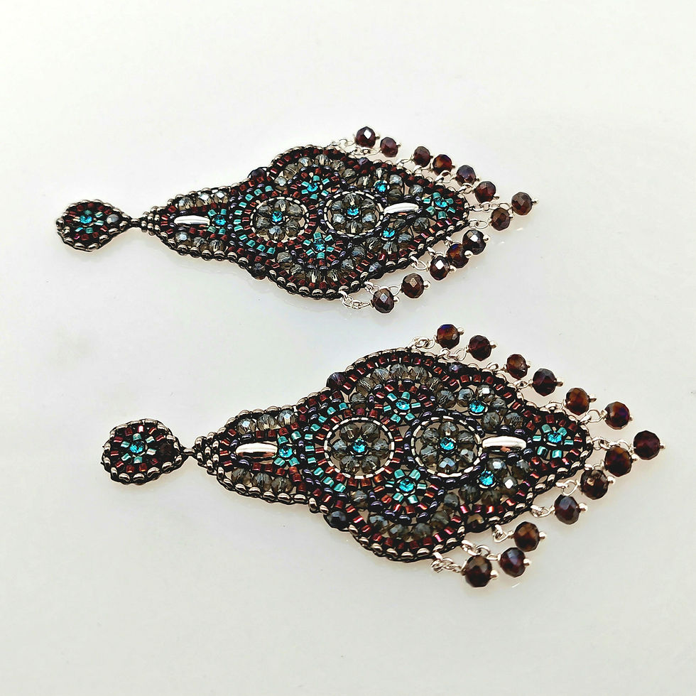 Miniaturbild: Ohrringe Bauchtanz aubergine, silber