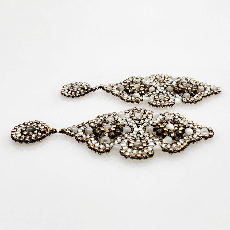 Miniaturbild: Ohrringe Treff Duo perlmutt, gold