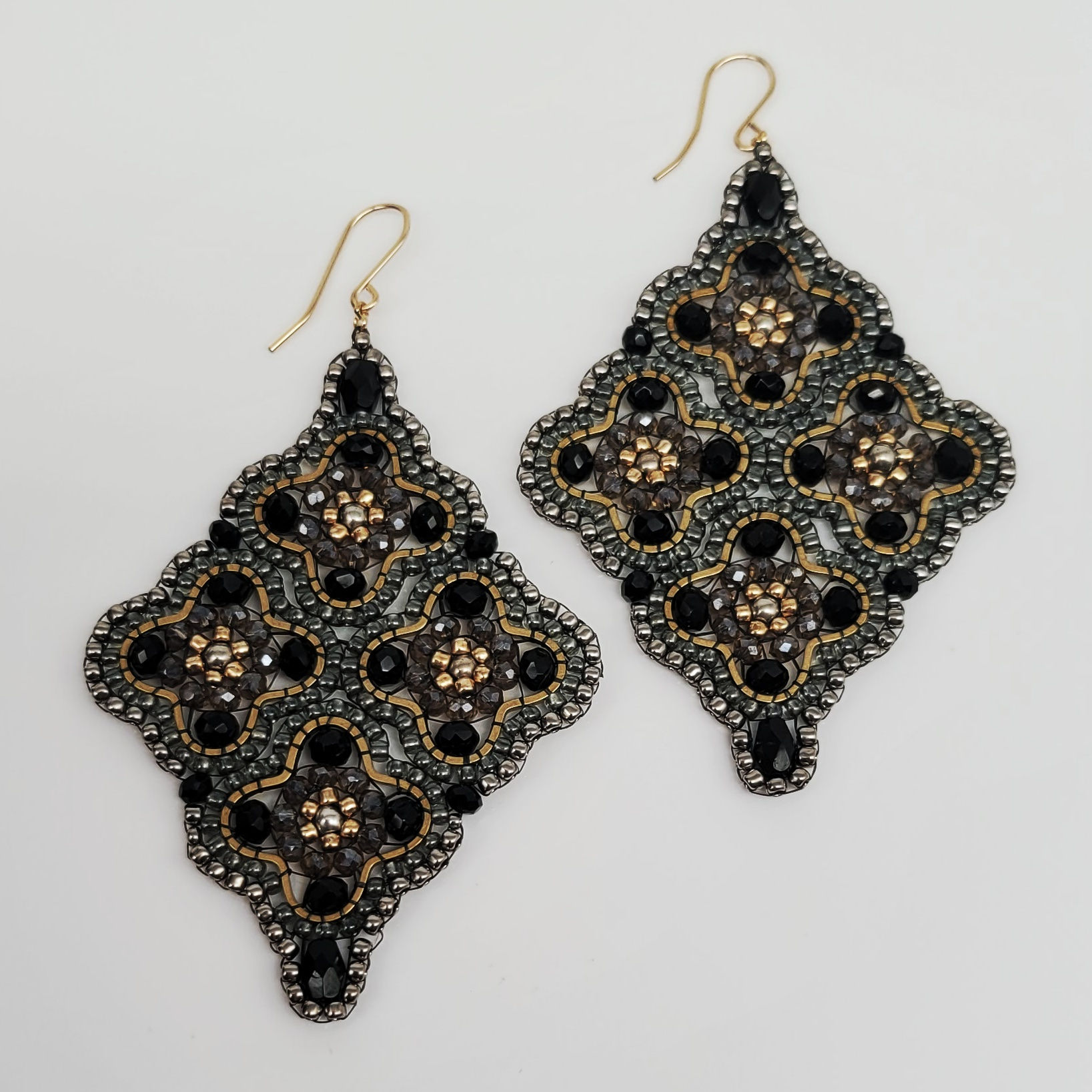 Ohrringe Treff Quattro schwarz, gold