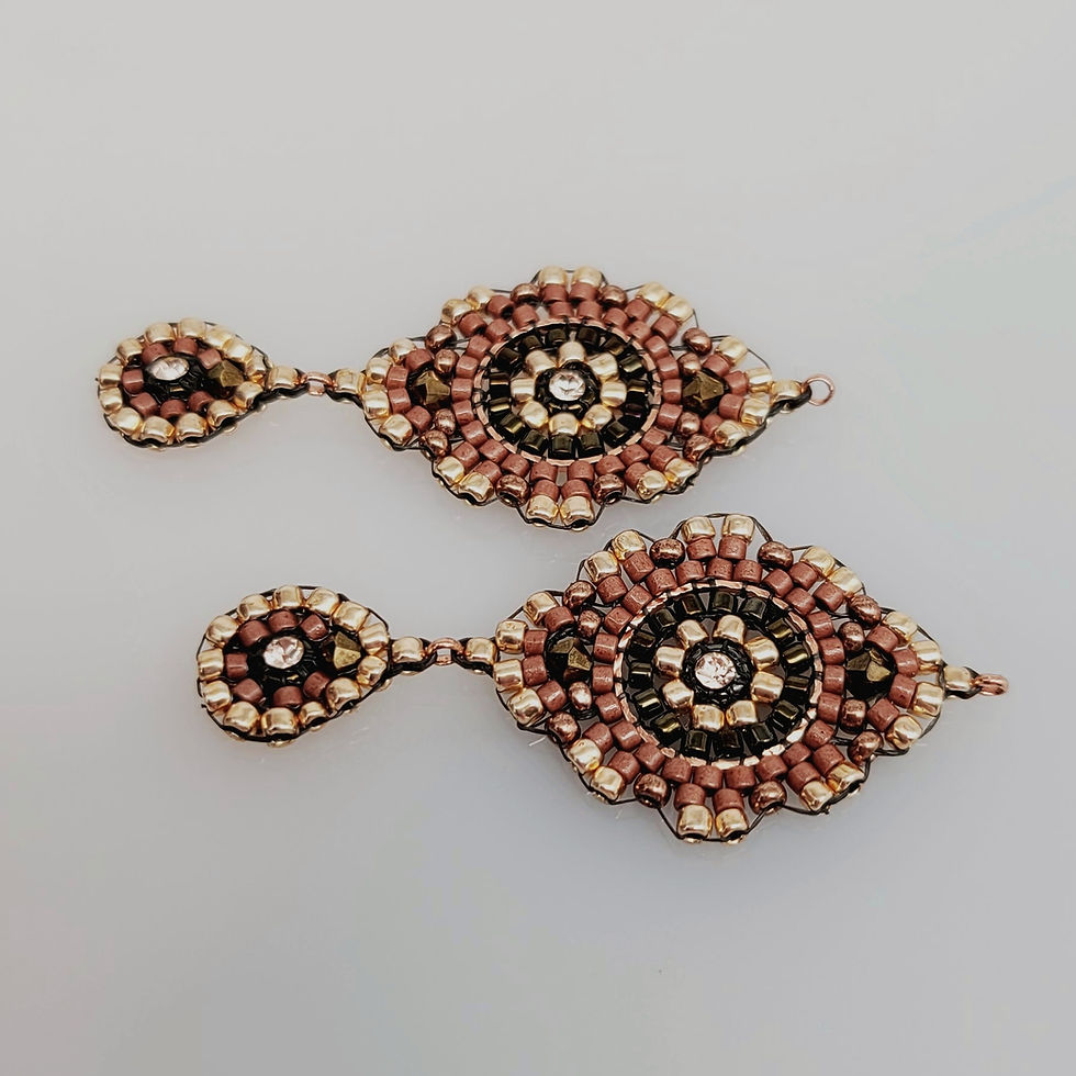 Miniaturbild: genähter schmuck, handgefertigter schmuck, chandeliers ohrringe,  leichte ohrringe,  statement ohrringe