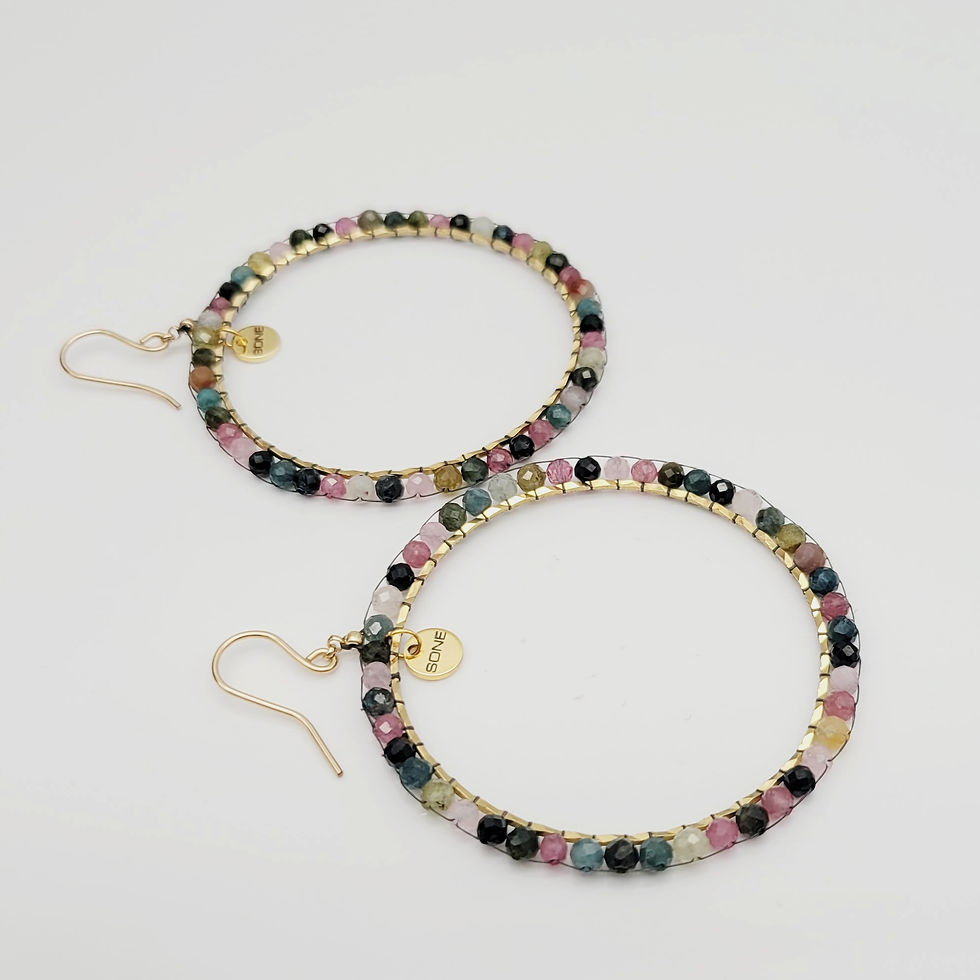 Miniaturbild: Creolen Turmalin, mehrfärbig