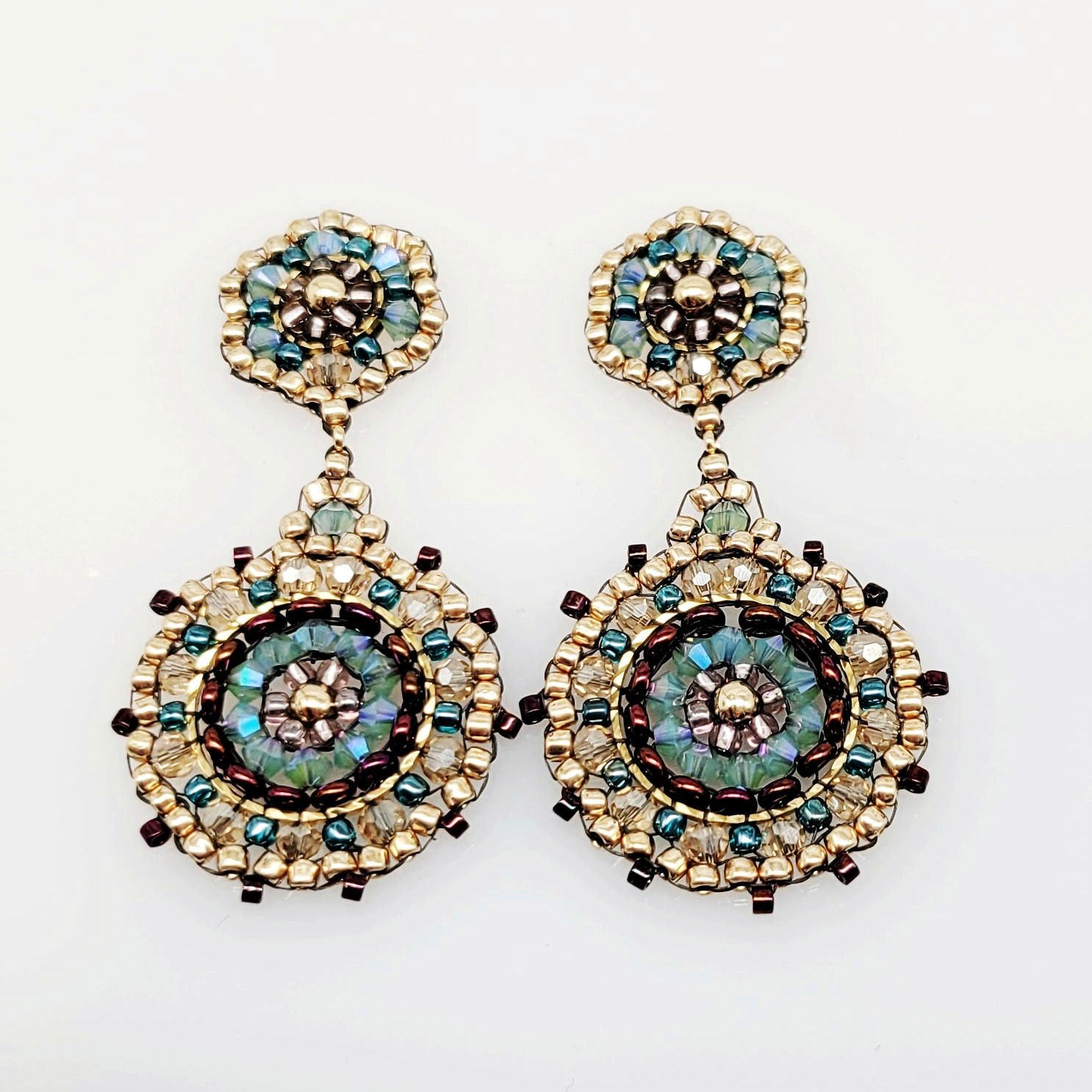 Ohrringe Barbabella pacificblau, orange, gold