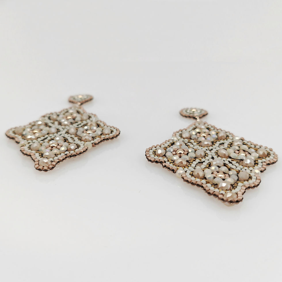 Miniaturbild: Ohrringe Treff Quattro beige, gold