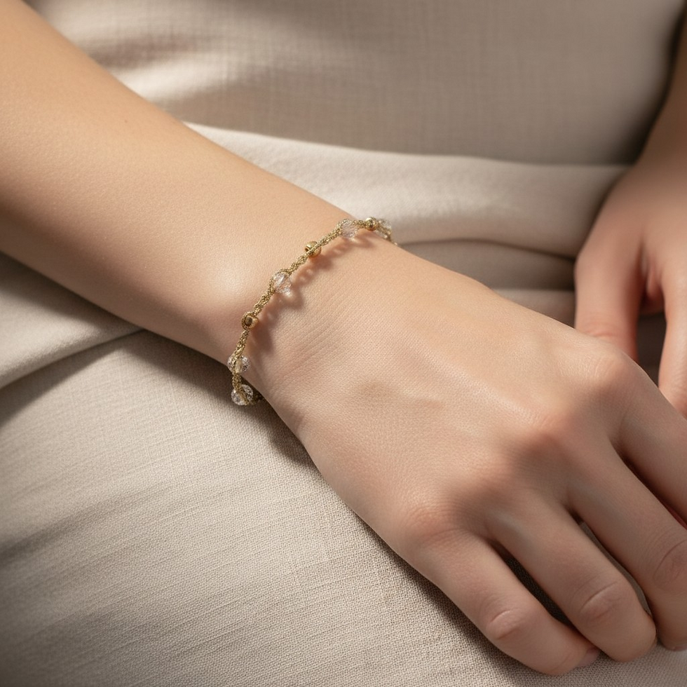Miniaturbild: gehäkelter schmuck, handgefertigter schmuck, zartes armband, textilarmband,  perlenarmband