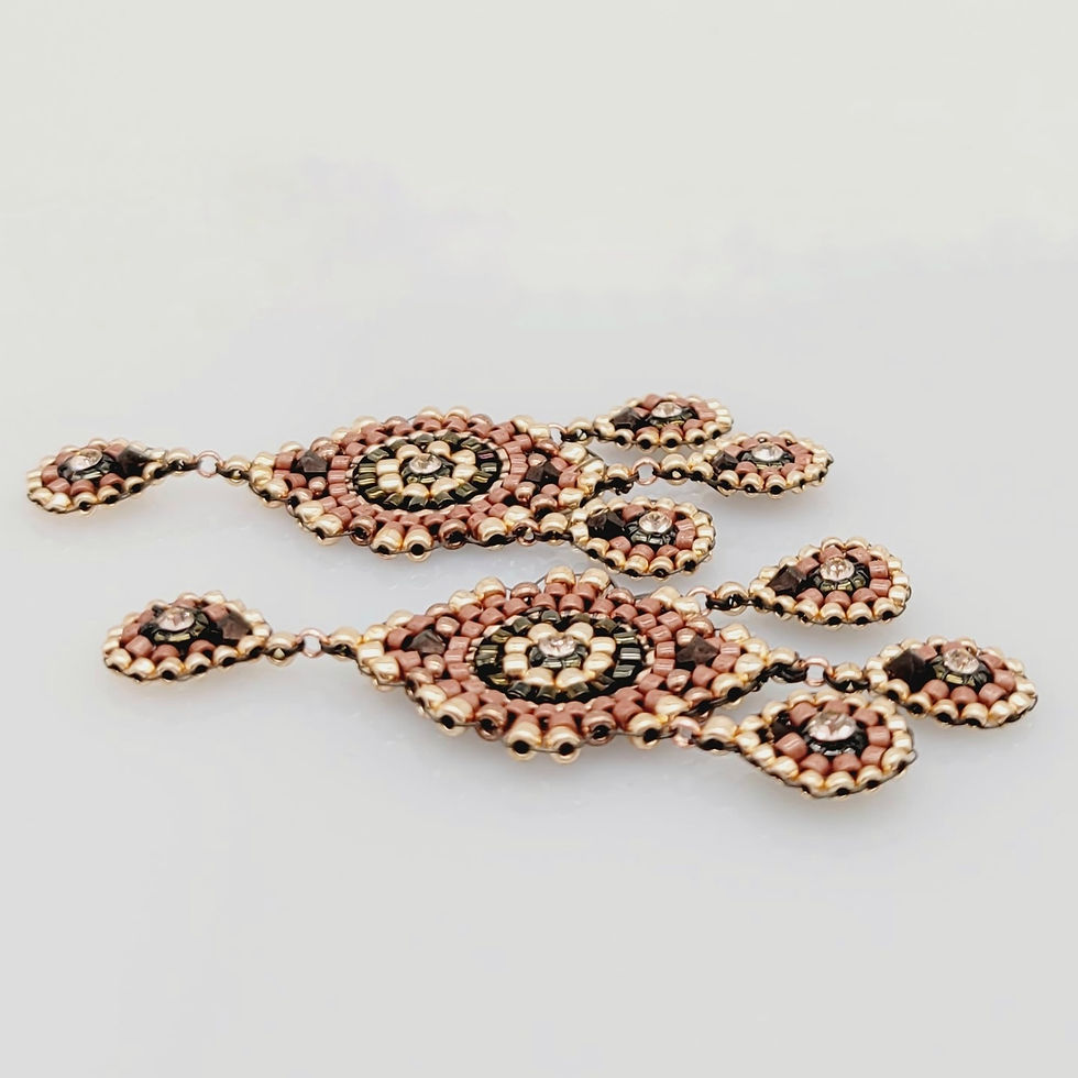 Miniaturbild: Ohrringe Dreiblatt Mini, caramell, rosegold