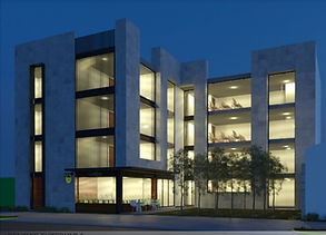 render nocturno de torre de consultorios médicos