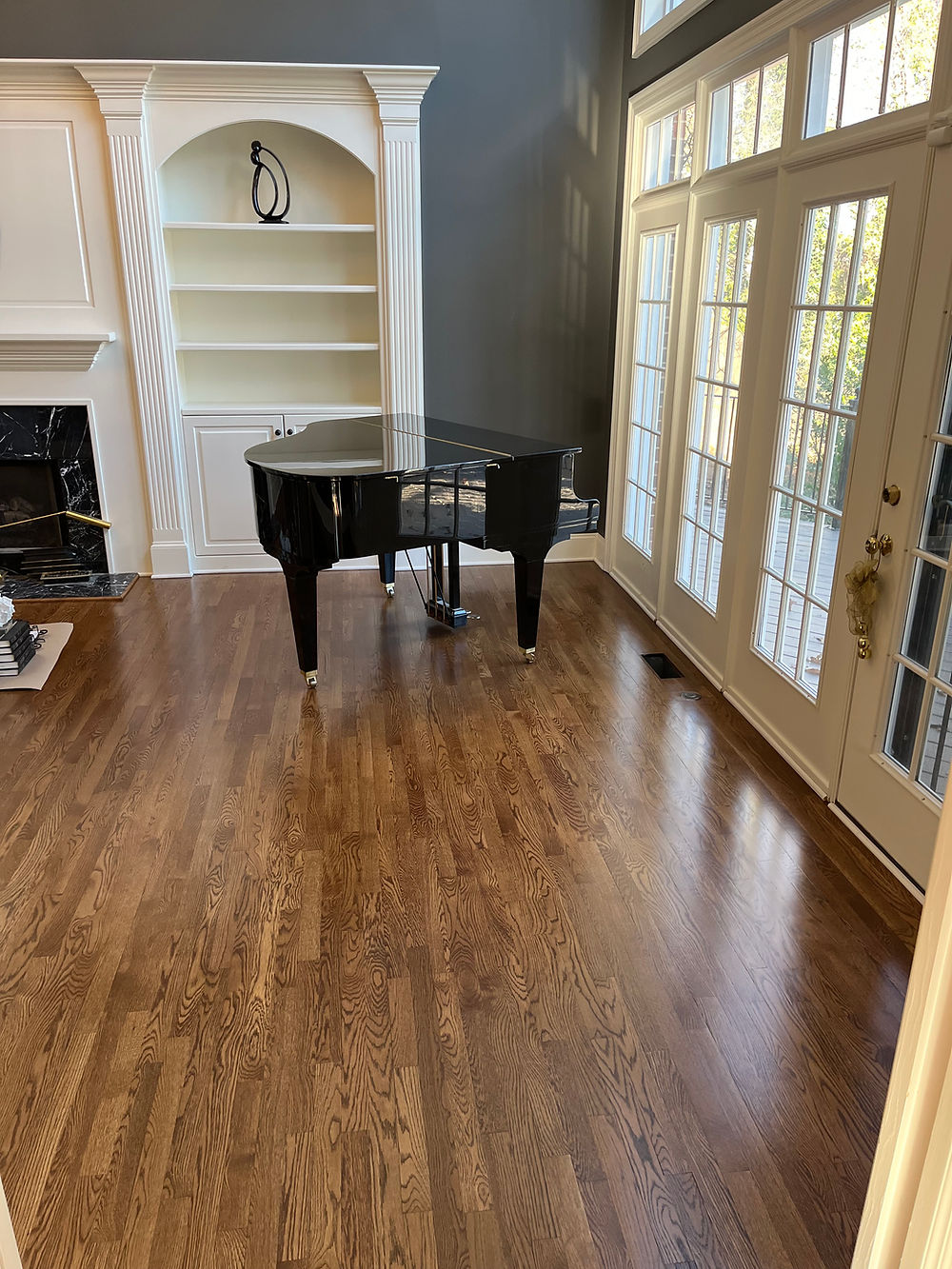 Shiny hardwood floor by Charlotte's Hardwood Floor Specialists