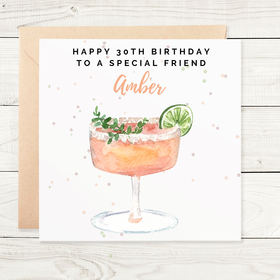 Thumbnail: Personalised Birthday Card with cocktail drink on the front