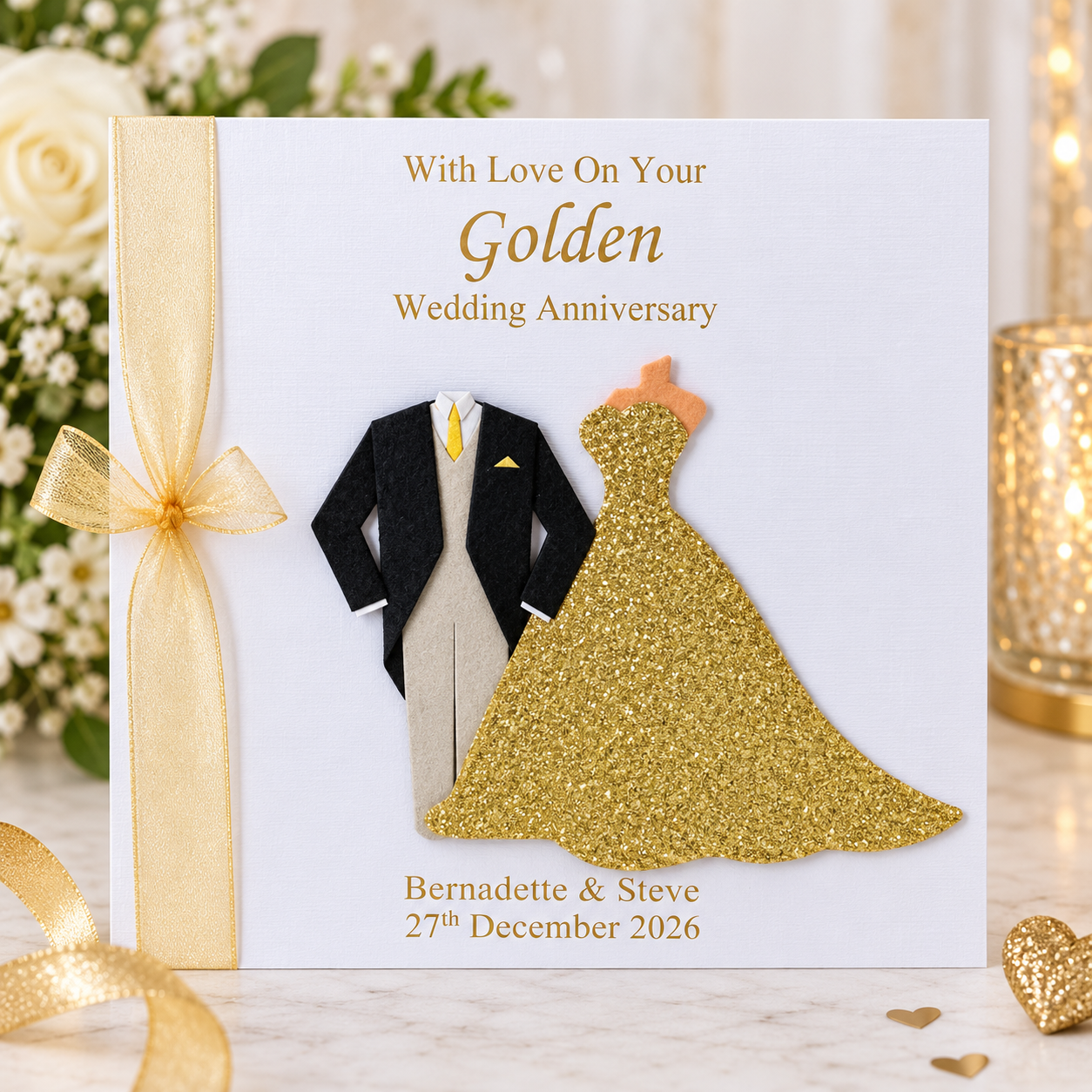 Personalised Golden Wedding Anniversary Card – 50th Anniversary