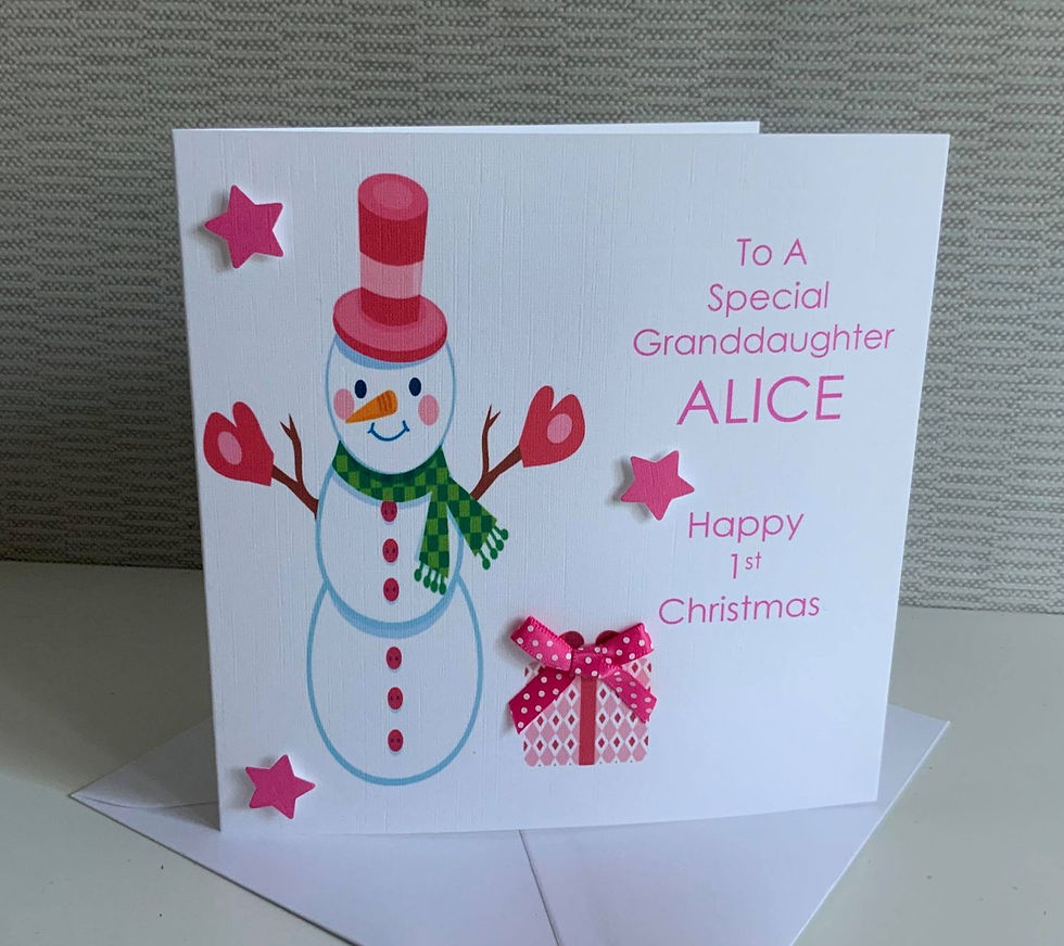 Personalised Christmas Card, Daughter, Granddaughter, Sister. Cousin etc.