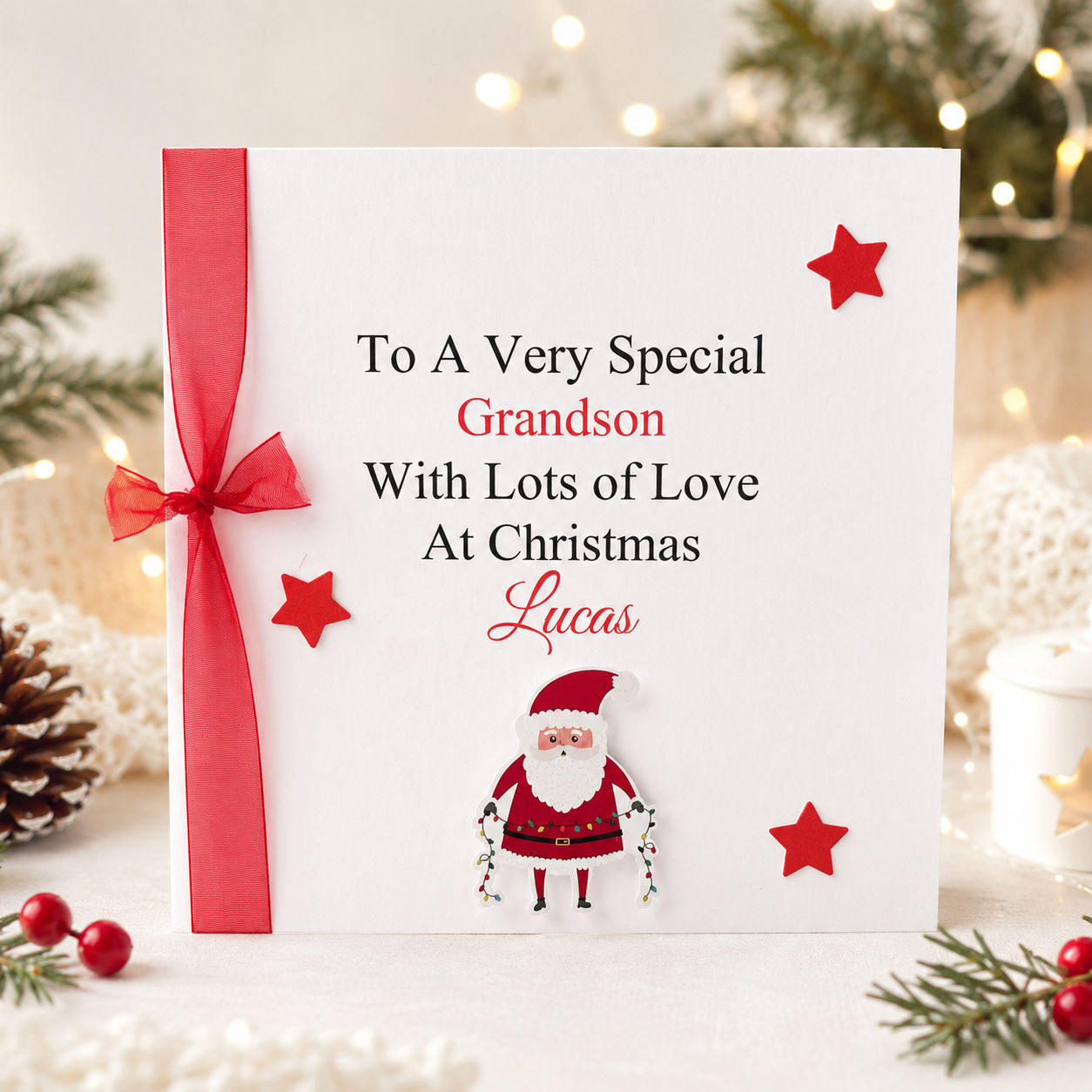 Personalised Santa Christmas Card – Any Name & Relation