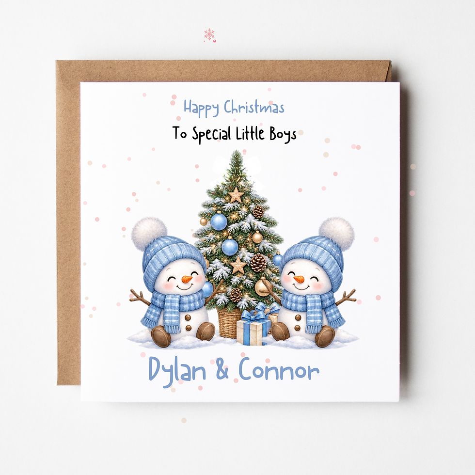Thumbnail: Personalised Christmas Card for Twins or Grandchildren