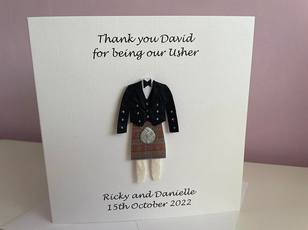 Personalised Scottish Wedding Thank You Card Best Man