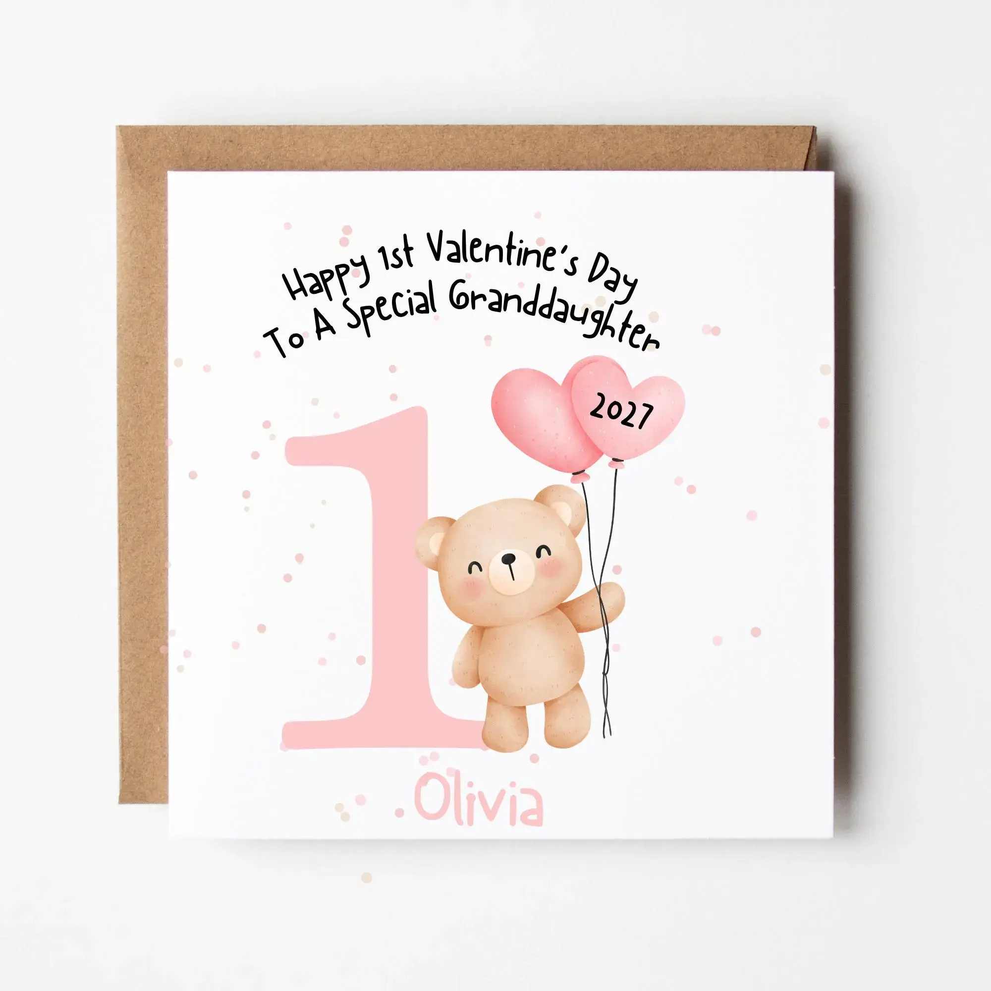 Personalised 1st Valentines Card for a little girl