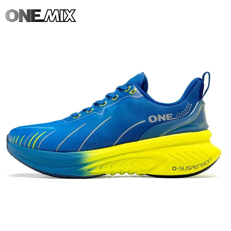 Thumbnail: ONEMIX New Cushioning Running Shoes for Men Suitable Heavy Runners Lace Up