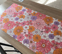 mid century modern floral desk mat