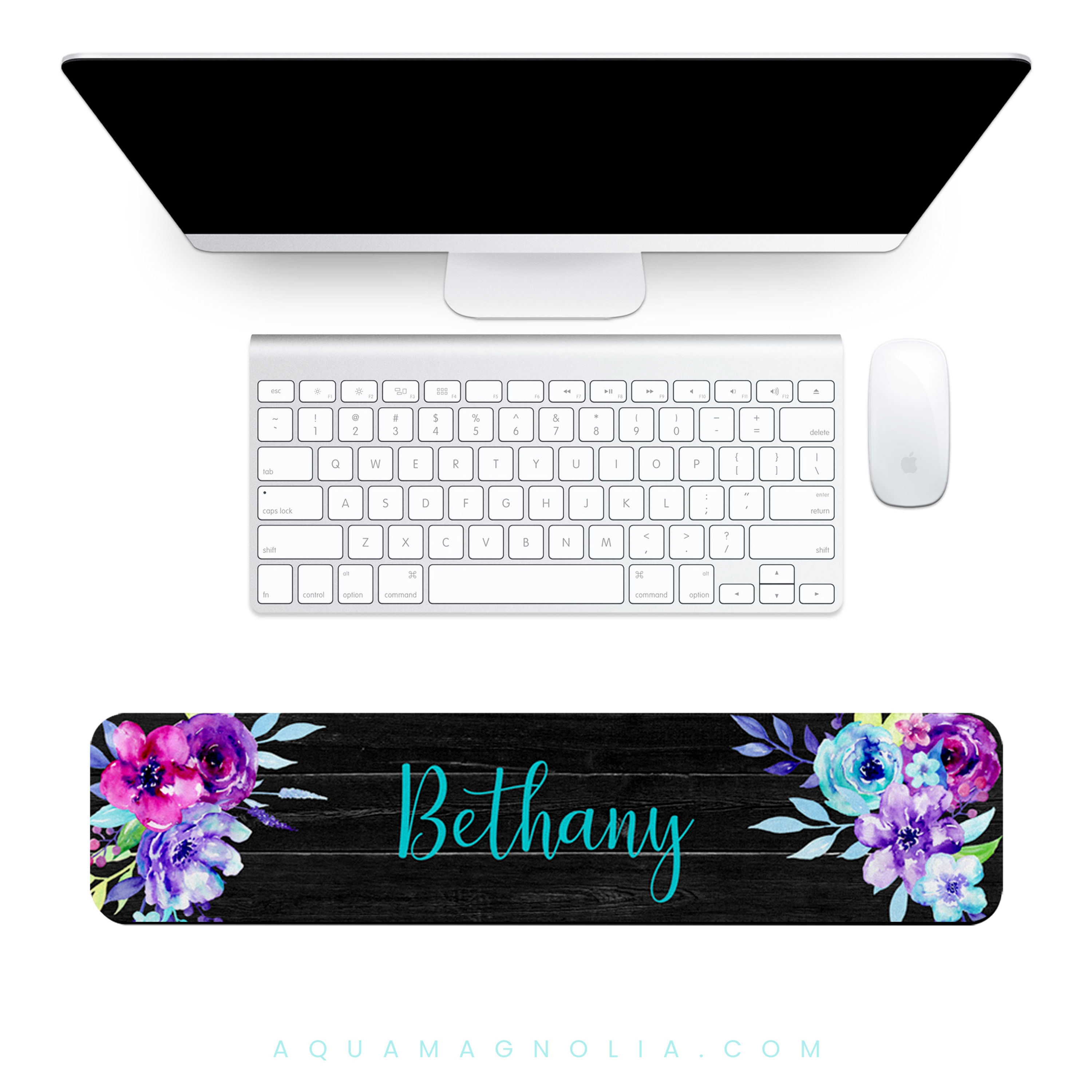 purple and aqua keyboard wrist rest