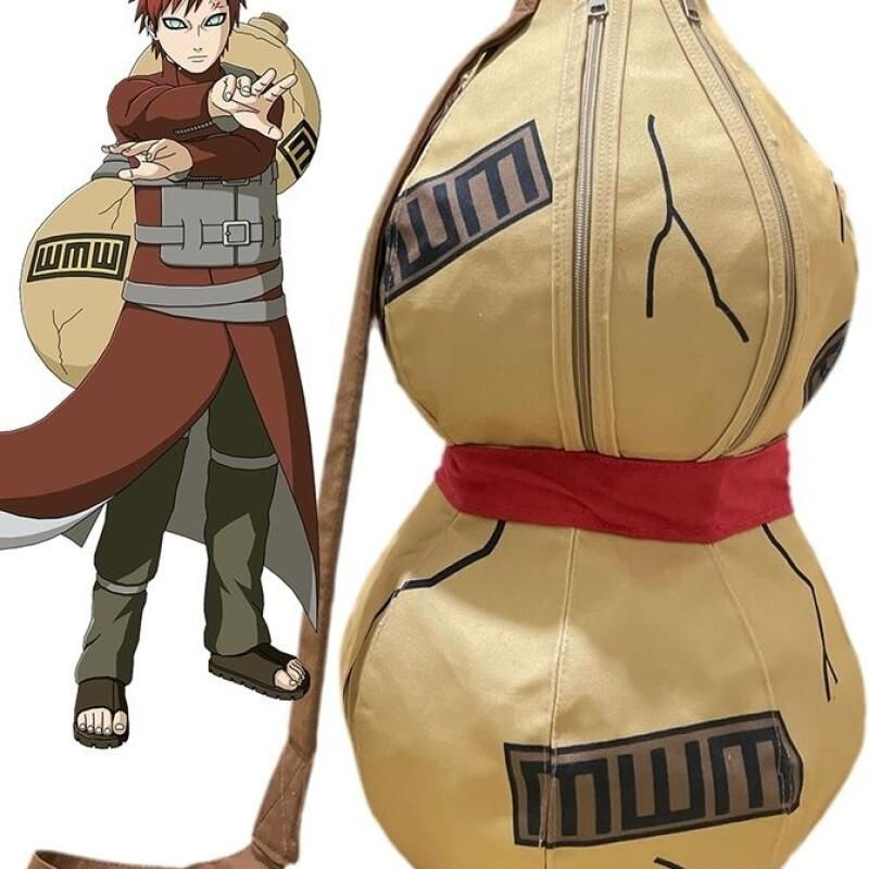 Anime Naruto Sabaku No Gaara Gourd Backpack Canvas Sports Rucksack Cosplay Prop