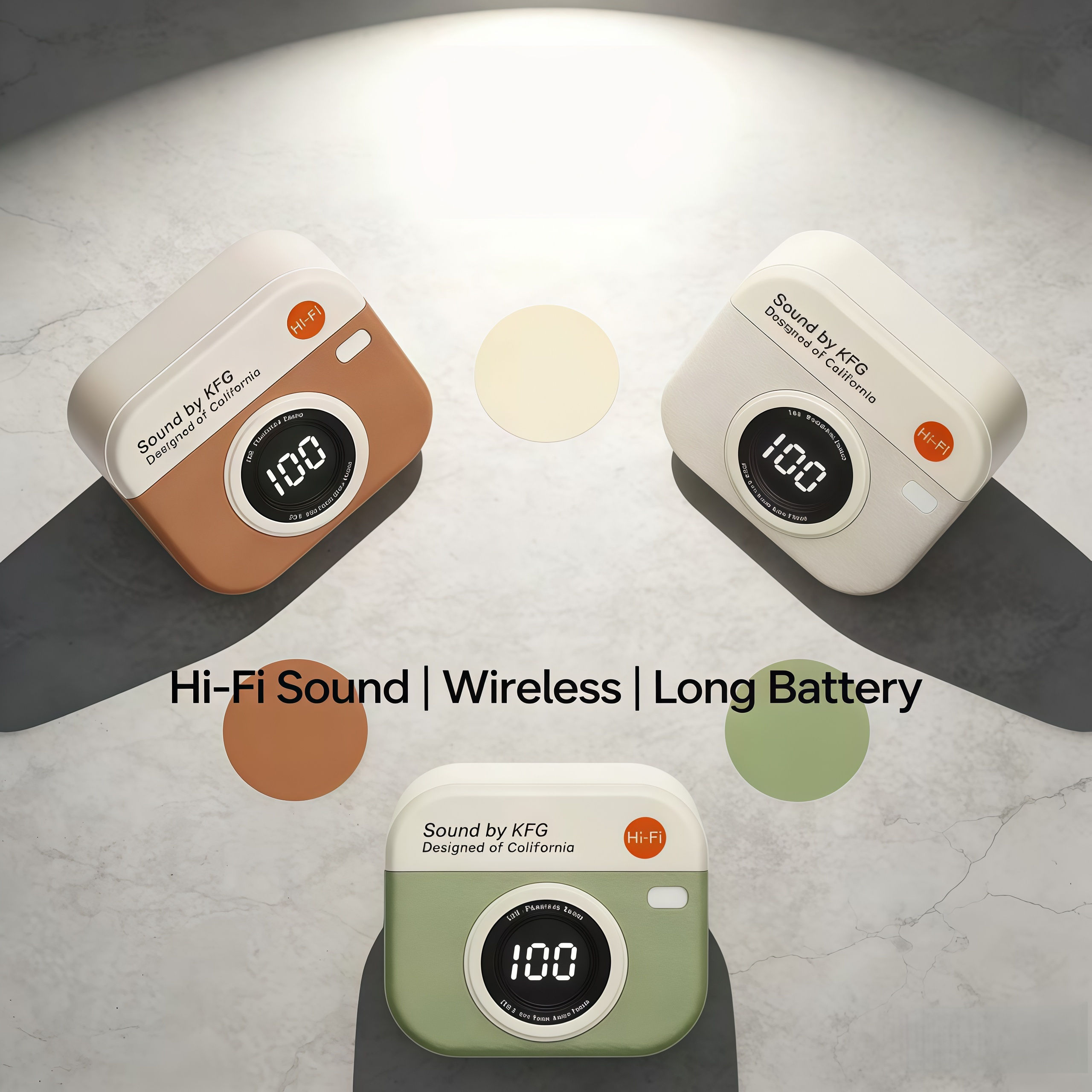 Wireless Bluetooth headphones retro camera creative battery level display music