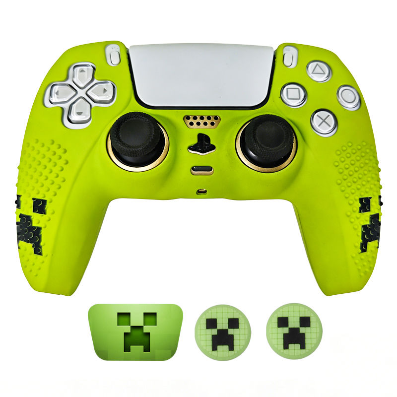 Green Protective Cover Skin for PlayStation 5 DualSense PS5 Controller Silicone