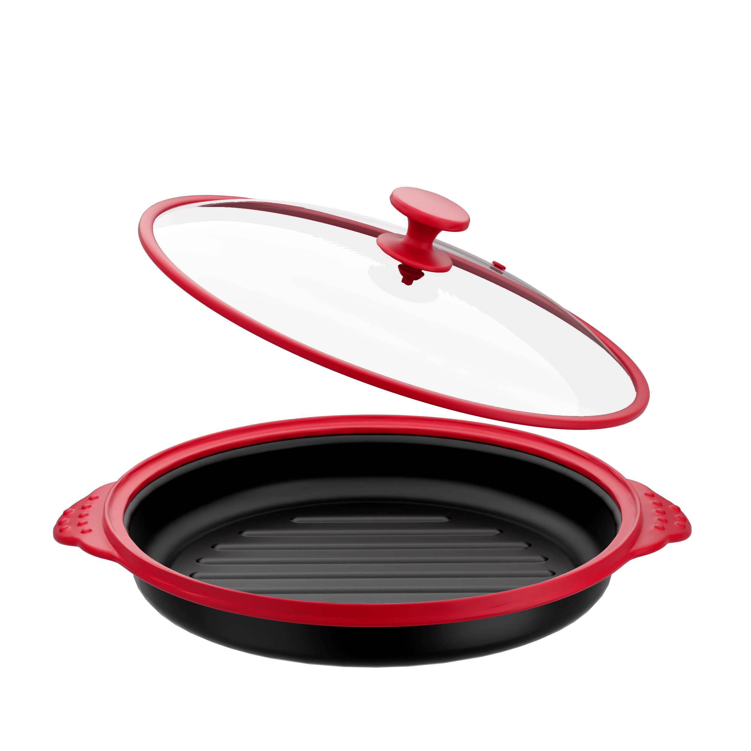 Microwave Skillet with Glass Lid, Grill Pan & Crisper Tray – Microwave Cookwar